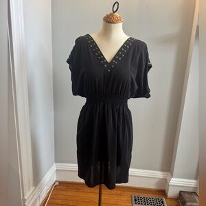 MINKPINK Black V-Neck Studded Mini Dress